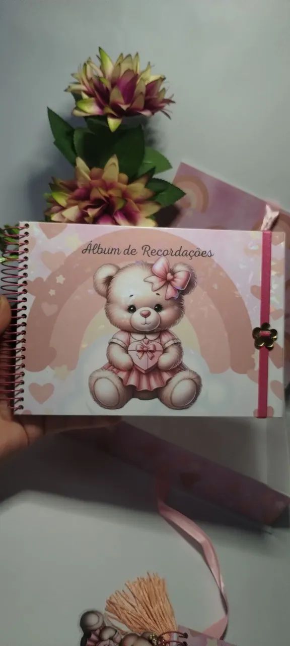 Kit maternidade com caixa cartona, caderneta de saúde do bebê, álbum de recordações  - Foto 4
