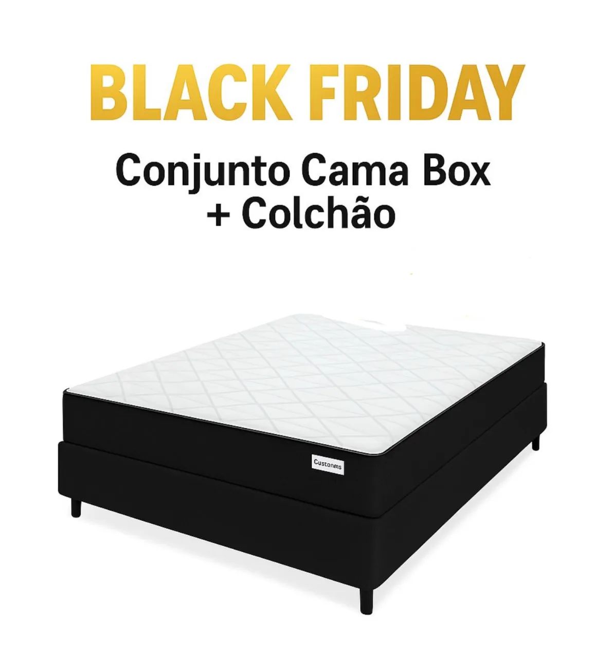 Cama Box Casal 138x188 Base + Colchão Black Friday