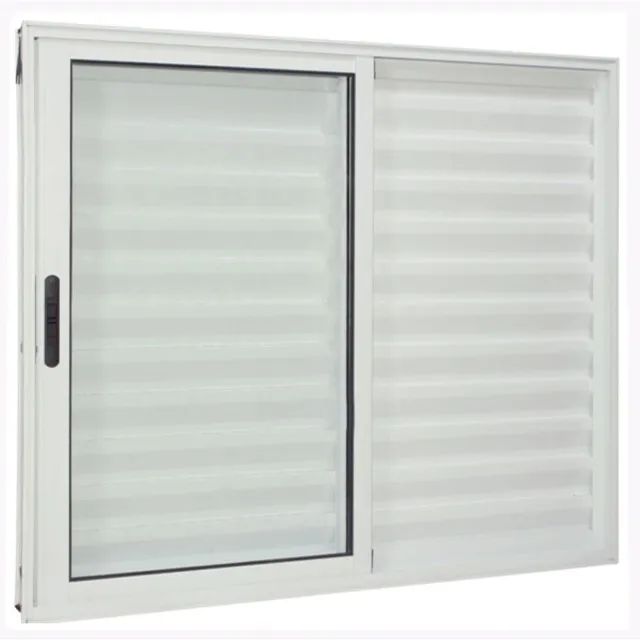Veneziana 3 folhas 1,00x1,20 sem grade no alumínio branco