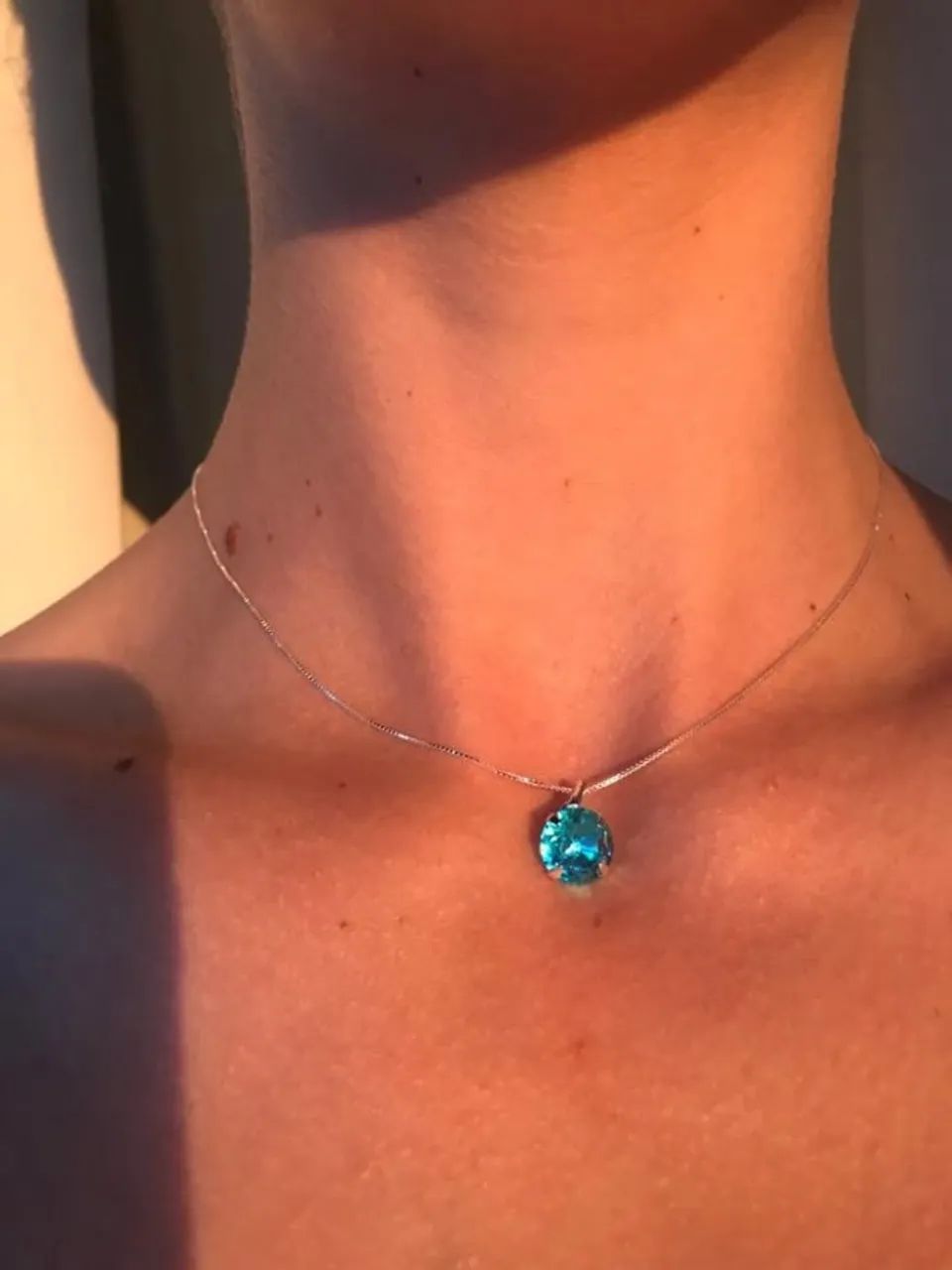 Corrente Veneziana em PRATA 925 com Zircônia Capri Blue Importada 