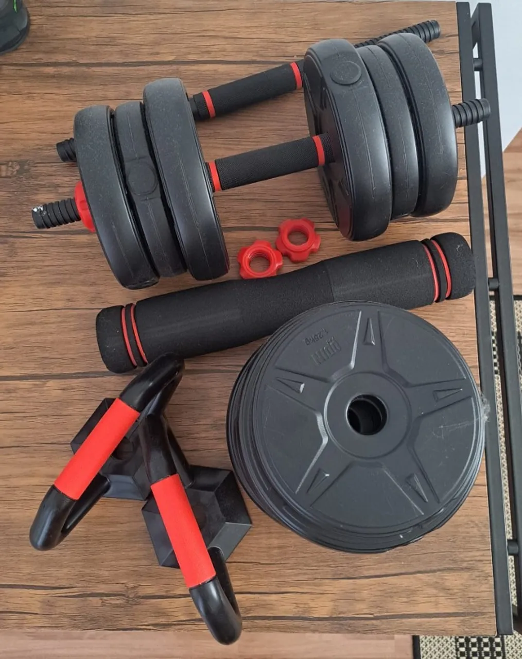 barra anilha halter kettlebell kit musculação 20kg