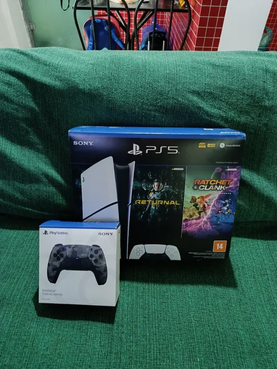 Playstation 5 Novo - novo- controle camuflado-conta ps plus deluxe