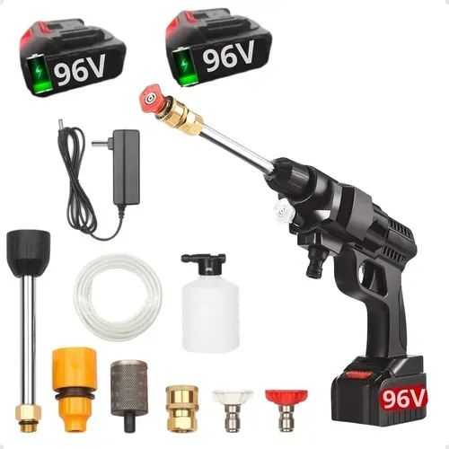Lava Jato Portátil Alta Pressão Recarregavel Kit 2 Baterias 96v