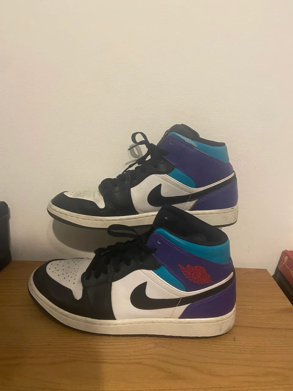 Air Jordan 1 Mid Original 43 Azul e Roxo usado - Foto 5