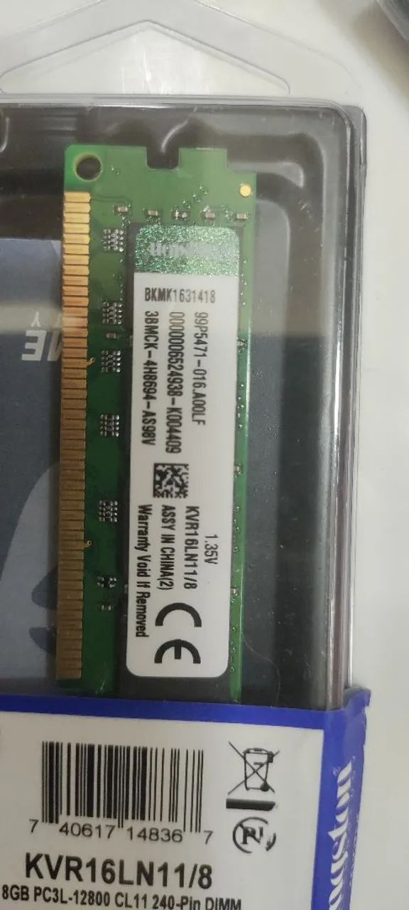 Kingston 8GB DDR3 1600MHz PC3L-12800 CL11 240-Pin DIMM - Foto 2