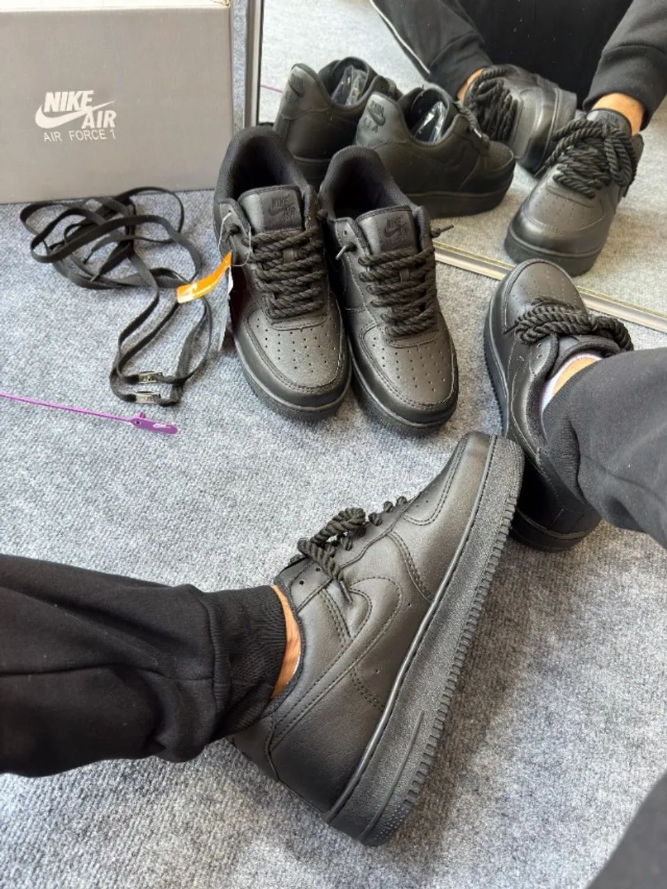 Nike Air Force One Preto Unissex Al Black - Foto 5