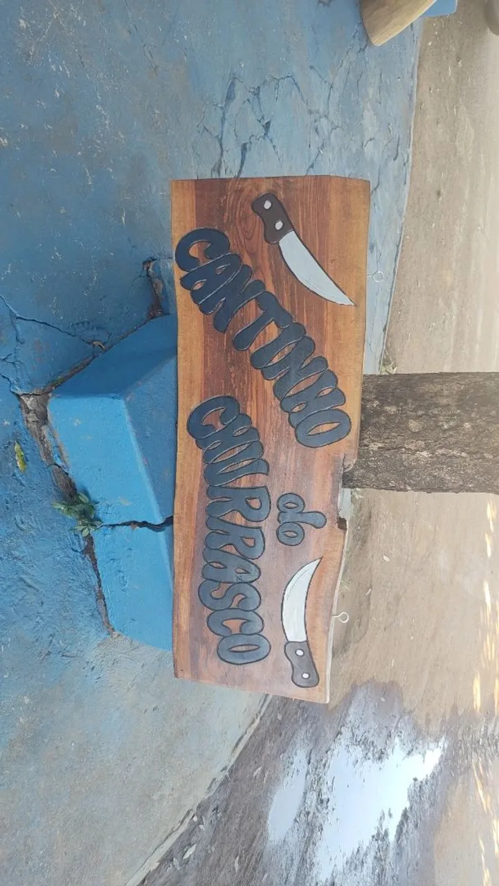 Placa Rústica Cantinho do Churrasco