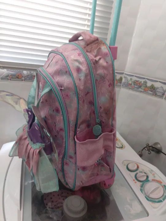 Mochila Infantil Baby Live Original  com Rodinhas - Rosa