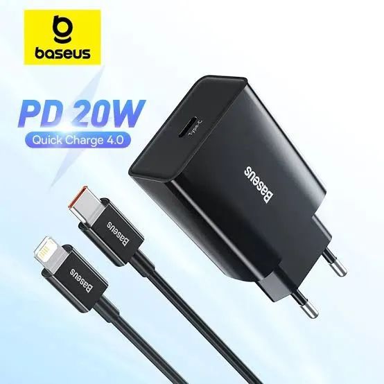 Baseus-Carregador 20W Tipo C + Cabo de 1M