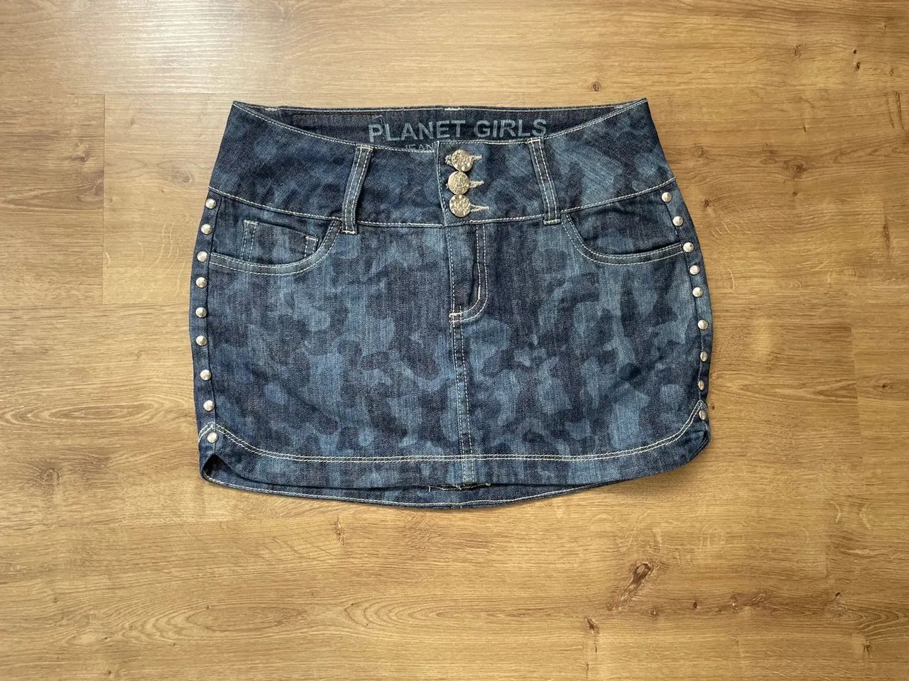 Saia Jeans tam 38 Camuflada  Planet Girls