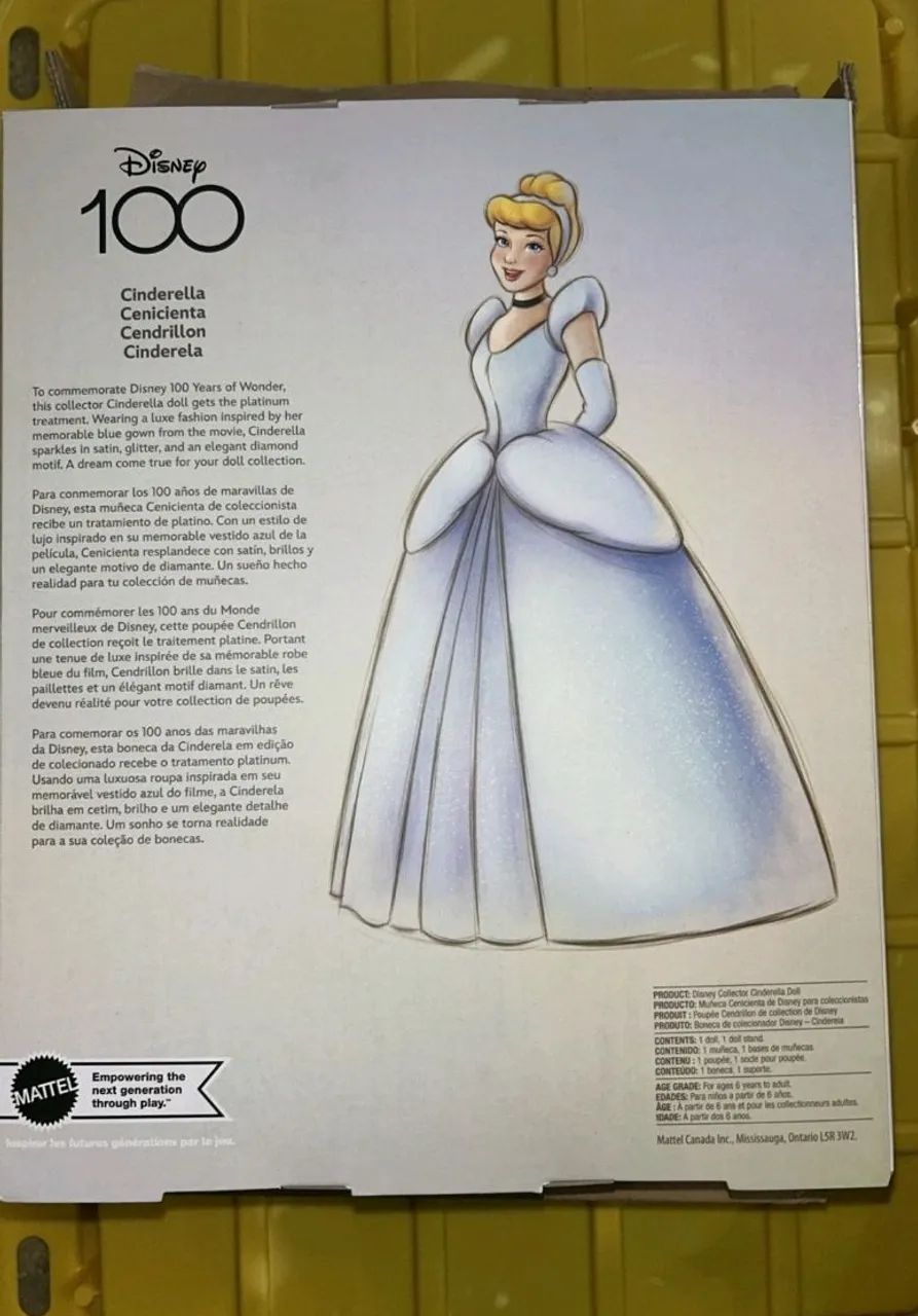 BONECA PRINCESA CINDERELA DISNEY 100 MATTEL - Foto 2