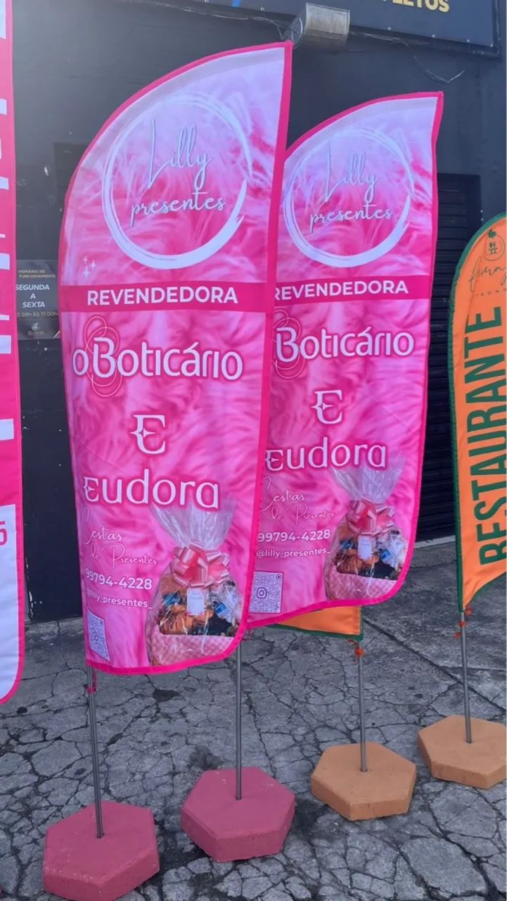 KIT BANDEIRAS WINDBANNER BANDEIROLAS FAIXAS BANNER  - Foto 2