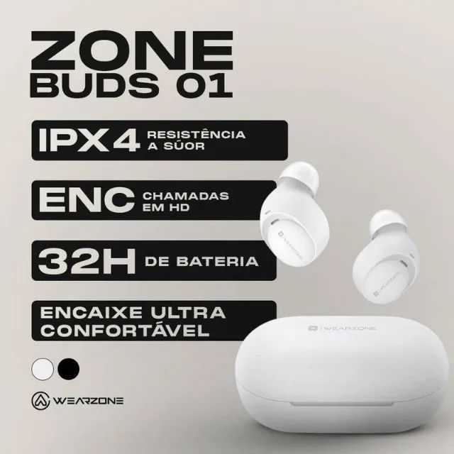 Fone de Ouvido - ZONE BUDS 01 Wearzone + ENTREGA GRÁTIS
