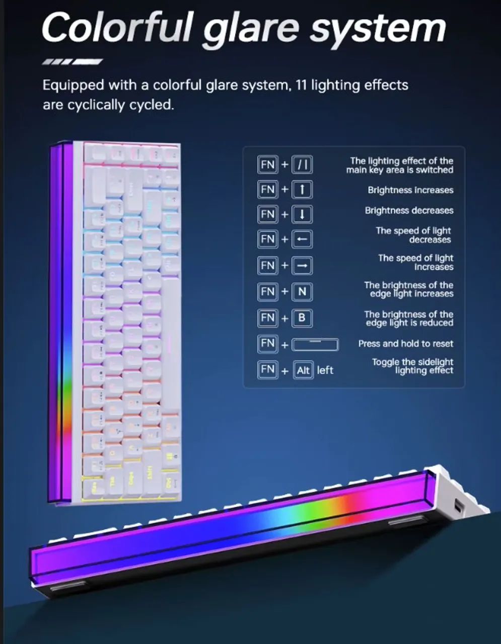 Teclado Gamer Mecânico Ajazz Nacodex NK68 68% ARGB Switch Red Axis