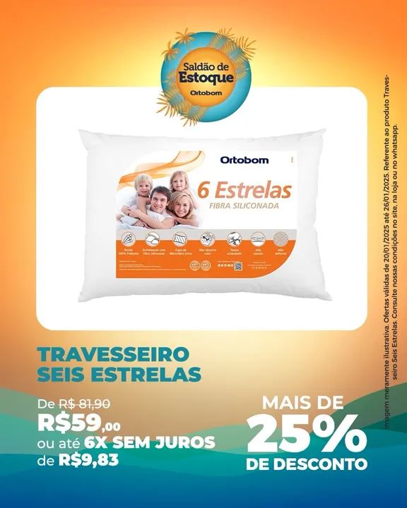 Travesseiro Royal Pillow Ortobom - 10% de desconto! - Foto 2