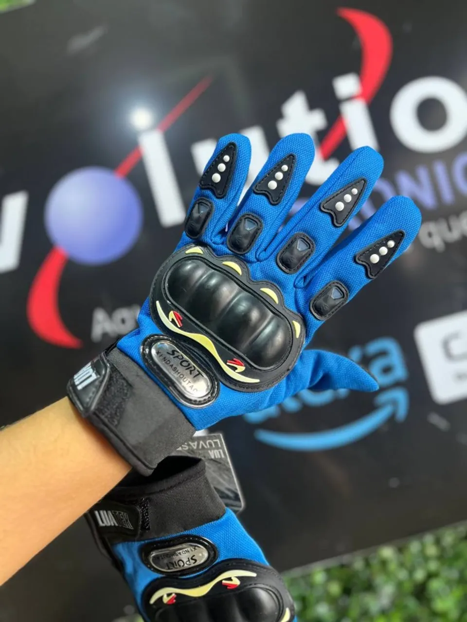 Luva de Motoqueiro LUATEK - Cor Azul