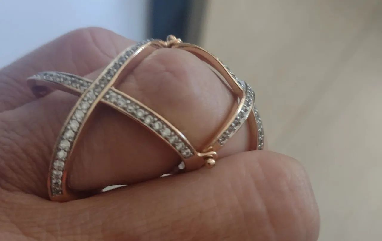 Lindo anel dobrável com strass  - Foto 2