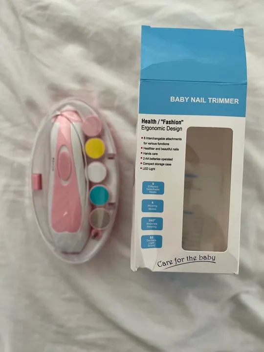 Lixa de Unha Elétrico Aparador Cortador Para Bebê Infantil Com Estojo