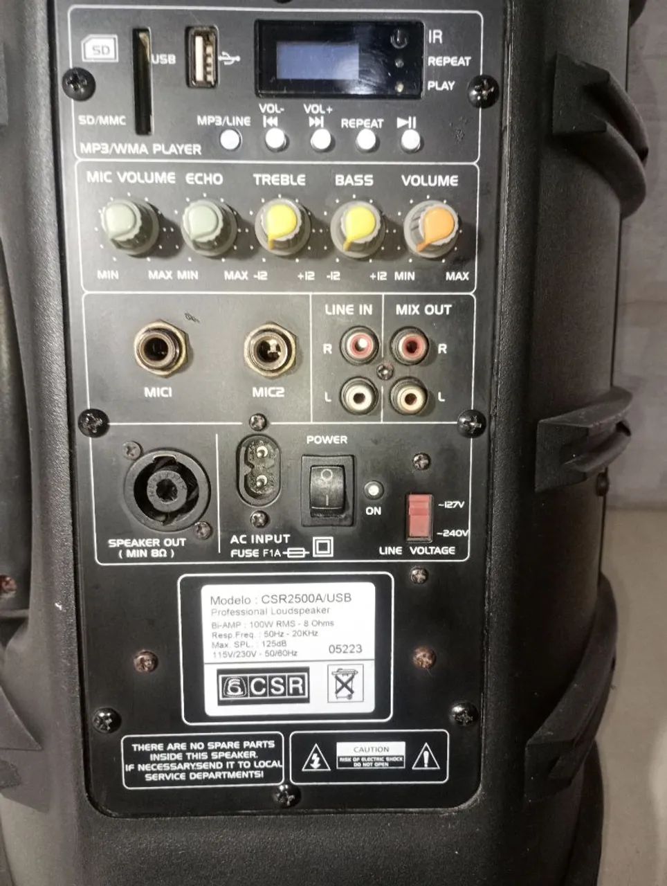 Caixa de Som Amplificada CSR ativa 2500a semi novo  - Foto 4