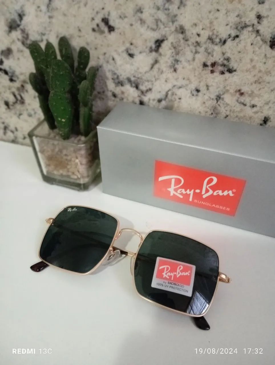 Óculos de Sol Ray-Ban Quadrados Rb1971 - Foto 4
