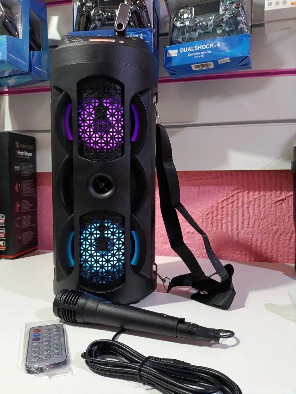 ? SALDÃO ?Caixa de Som Portátil com Microfone e BLUETOOTH MICROFONE GRANDE  - Foto 2