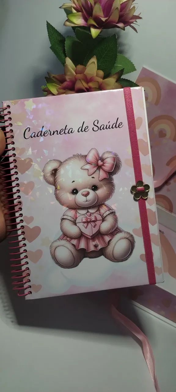 Kit maternidade com caixa cartona, caderneta de saúde do bebê, álbum de recordações  - Foto 3