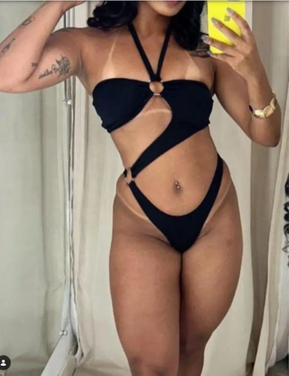 Maiô / Biquíni Sensual Preto com Amarração ?
