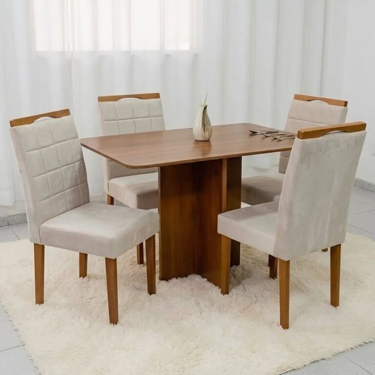 Mesa Salinas 120cm com 4 cadeiras Las Vegas  - Entrega Rápida 