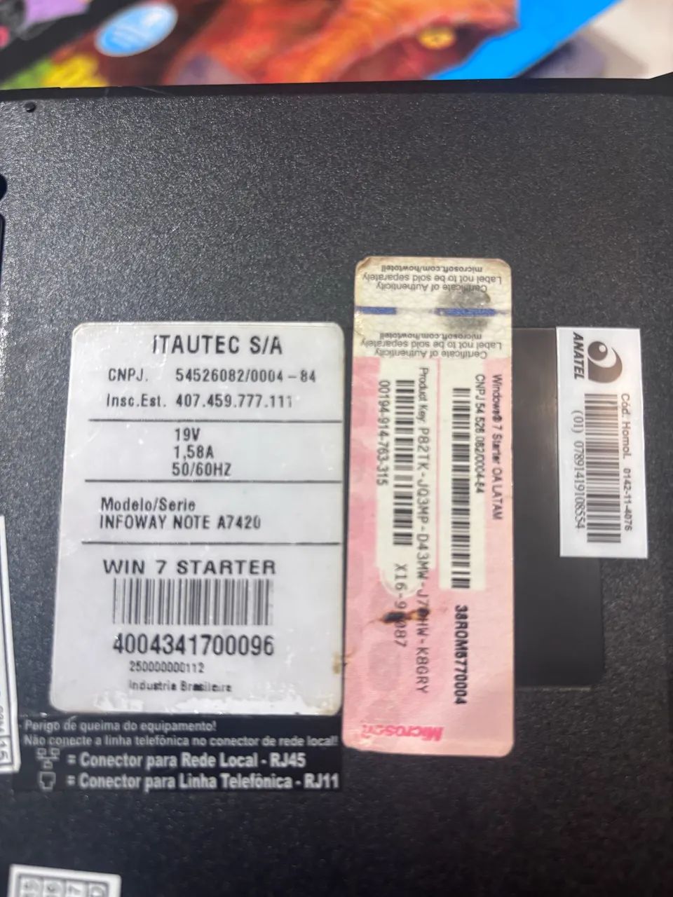Notebook Itautec A7420
