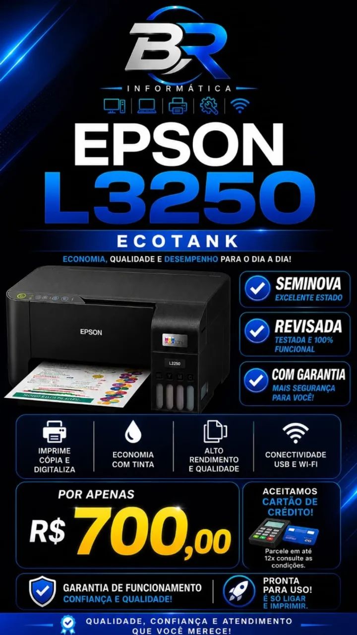 Impressora Epson L3250 com Tanque de Tinta e Wifi