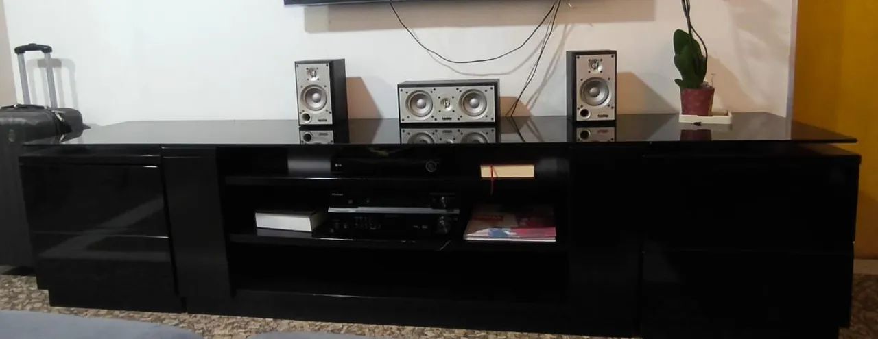 Rack preto com tampão de vidro - Foto 2