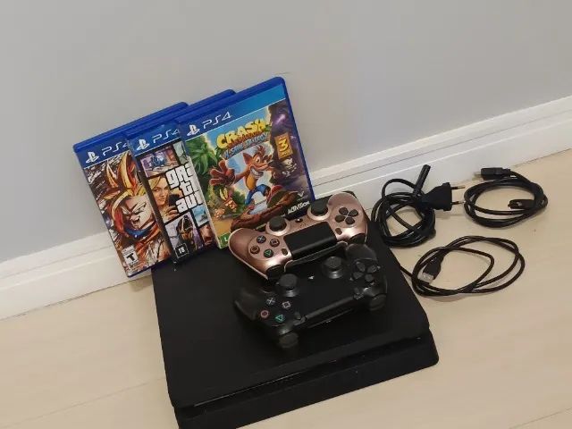 PS4 SLIM 1TB+Controle novo+Jogos