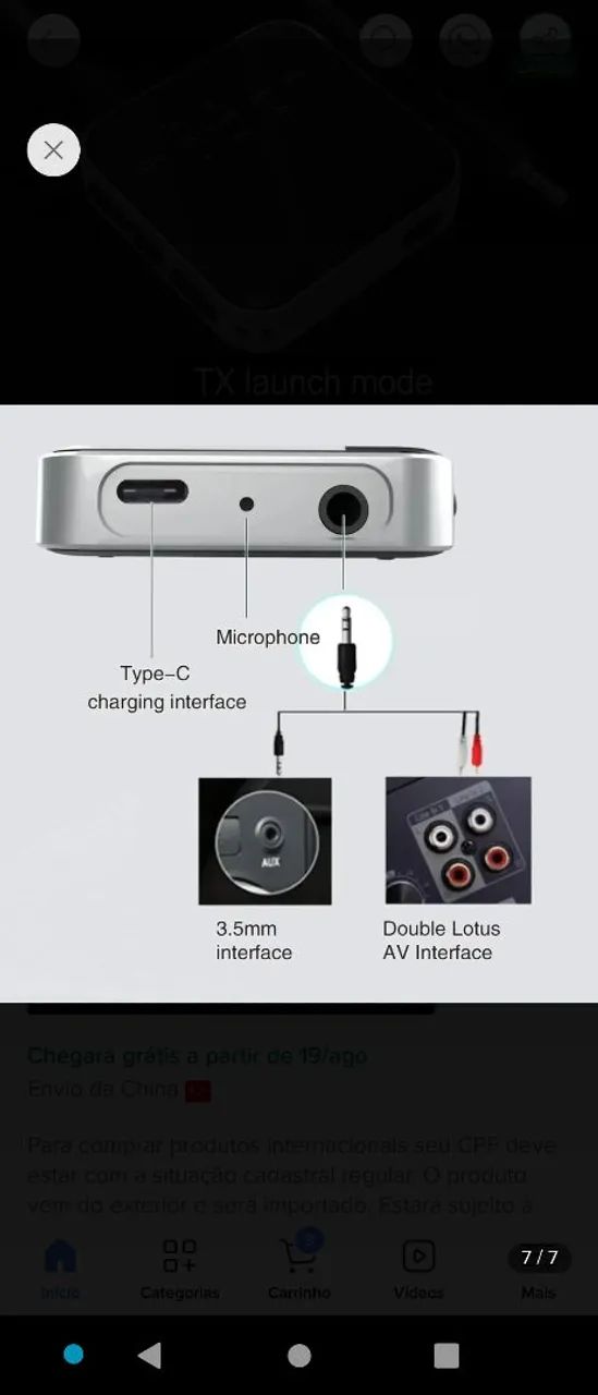 Receptor e transmissor bluetooth  - Foto 3