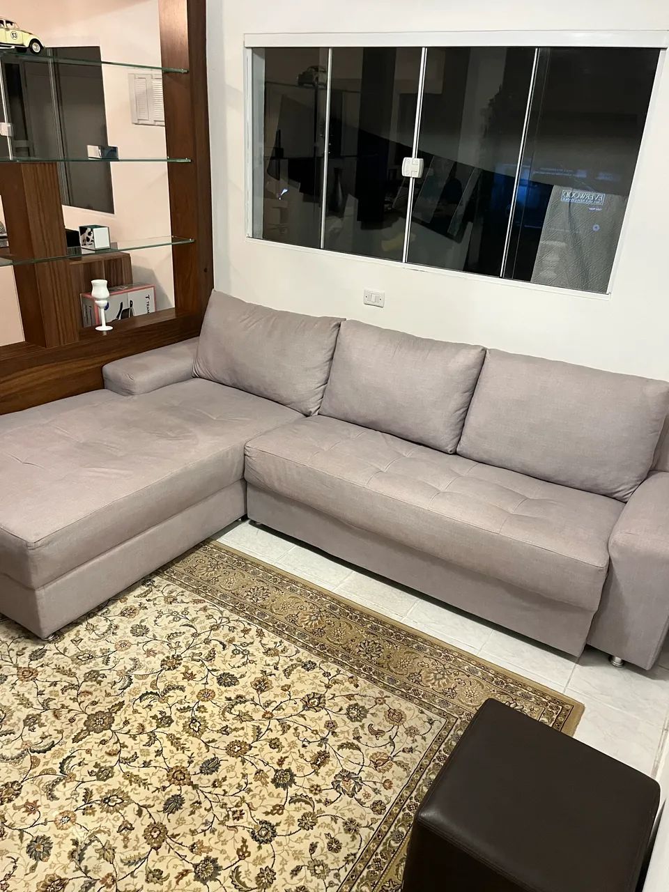 Sofá de Canto em L Confortável e Super Conservado  - Cinza (2,80m) - Foto 2