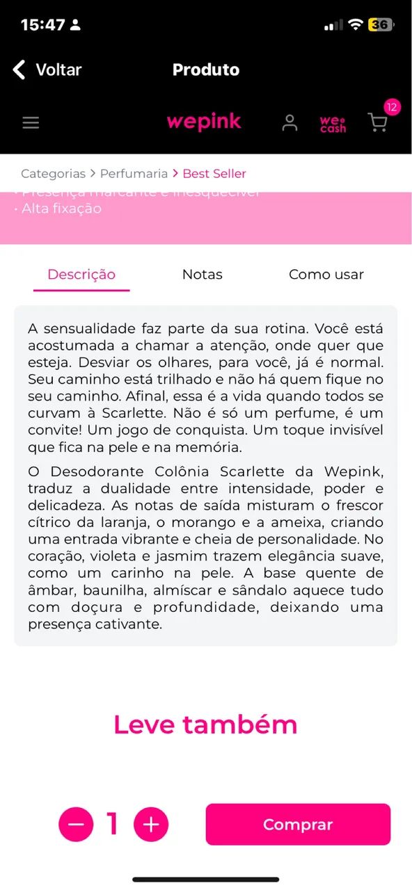 Scarlett perfume feminino we pink  - Foto 2