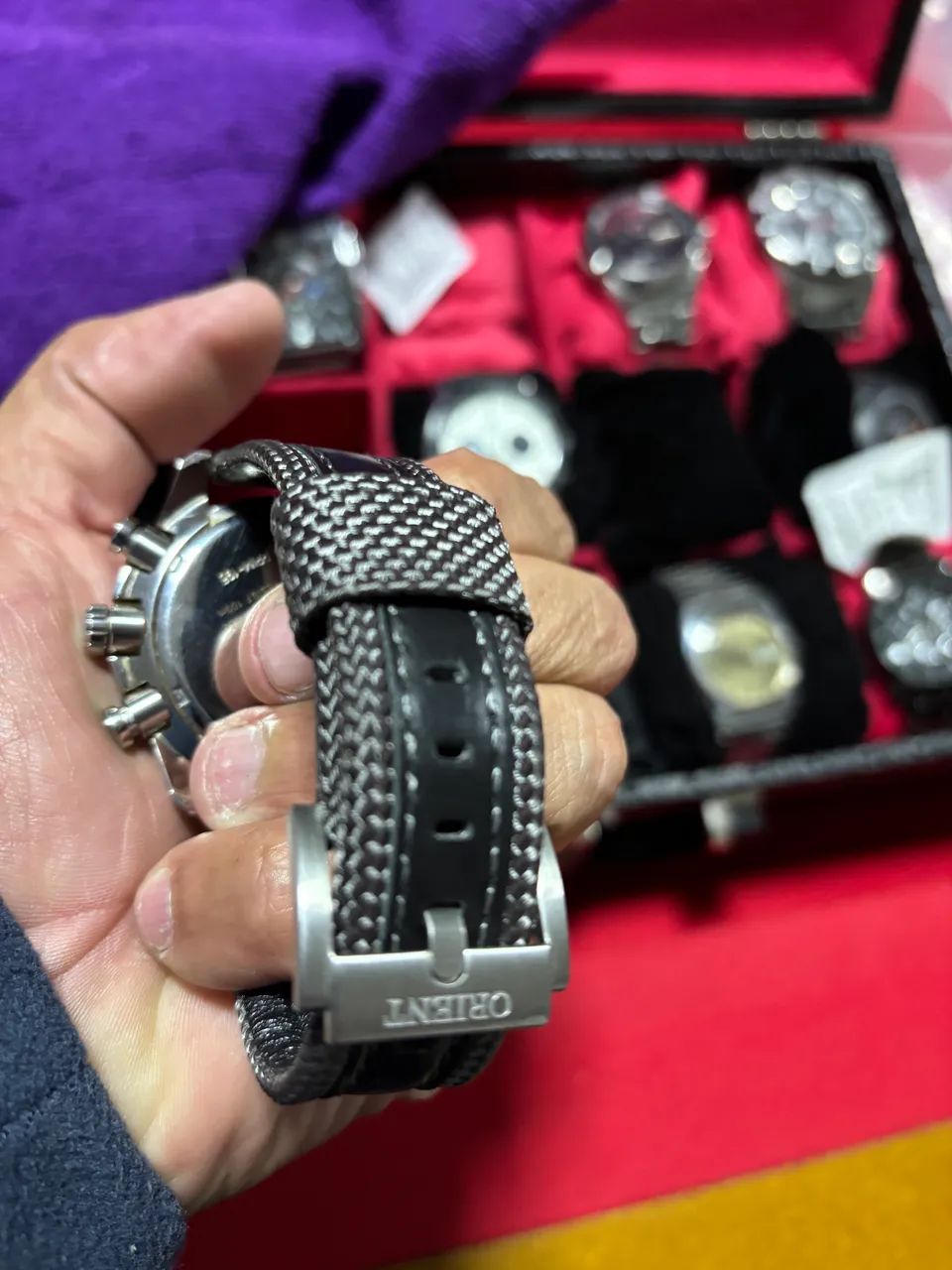 Orient cronógrafo, tudo funcionando perfeitamente 