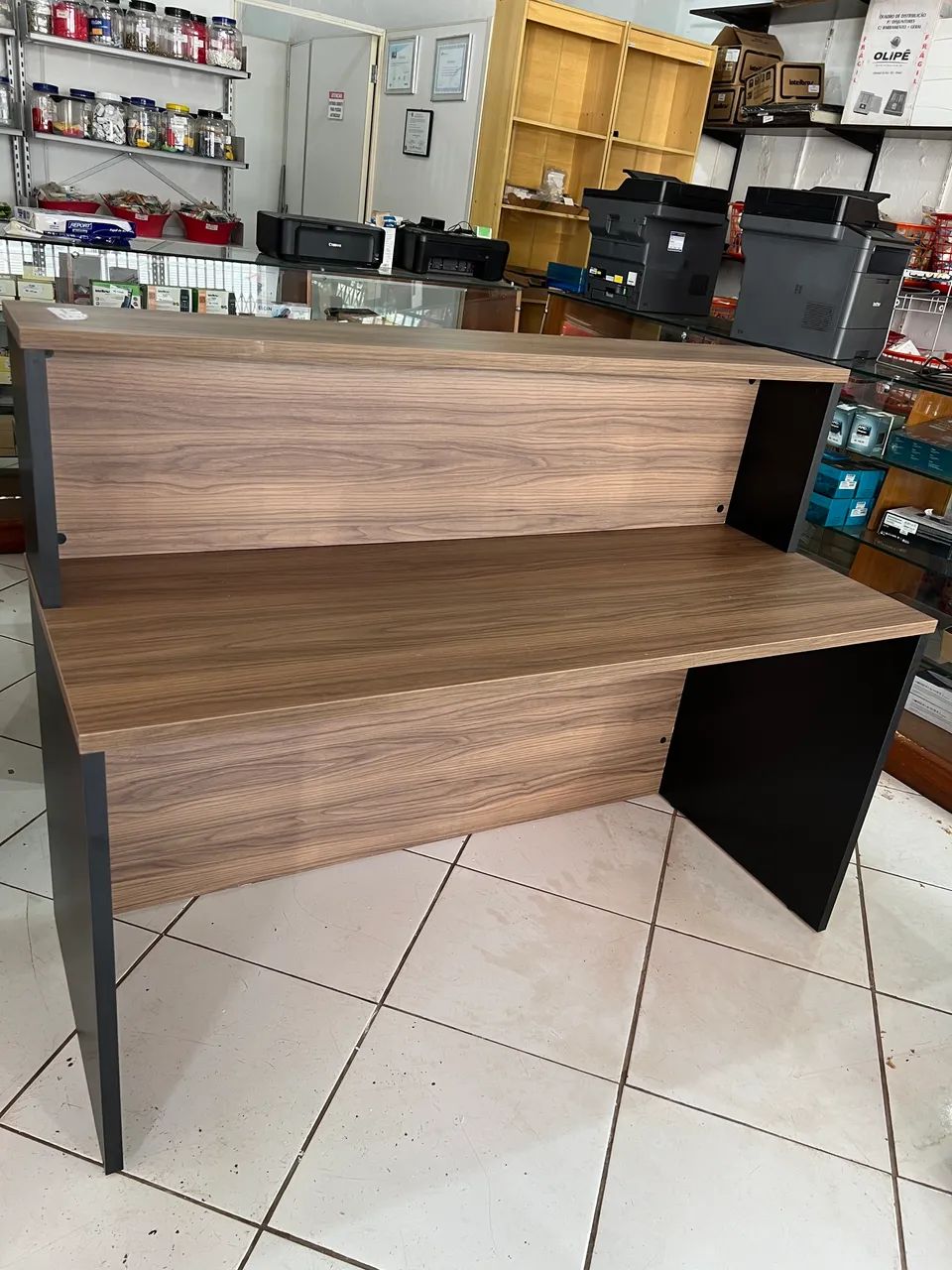 Balcão de atendimento Marrom e preto (Novo) - Foto 3