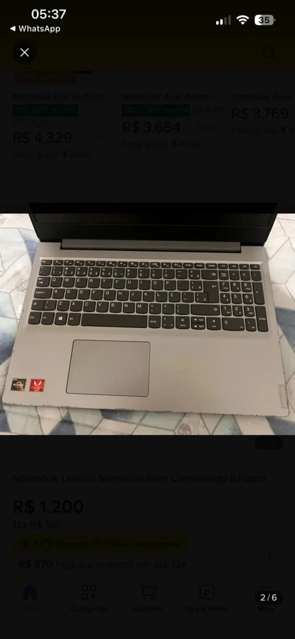 vendo notebook lenovo seminovo - Foto 2