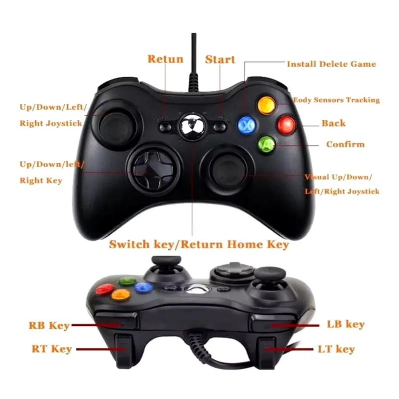 Controle xbox 360 com fio USB  - Foto 4