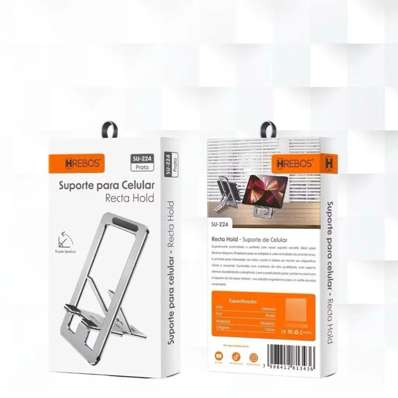 Suporte De Mesa Hrebos Para Celular Ajustável Hrebos - Foto 4