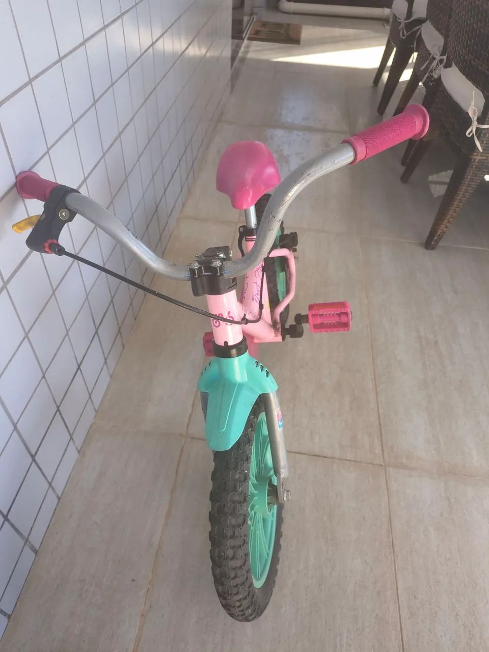 Bicicleta infantil aro 14 - rosa Nathor - Foto 4