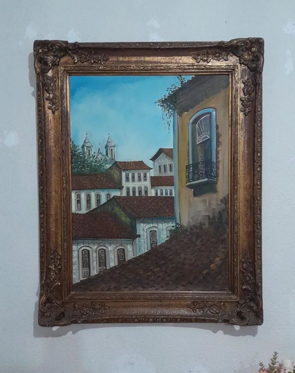 Antigo quadro óleo sobre tela