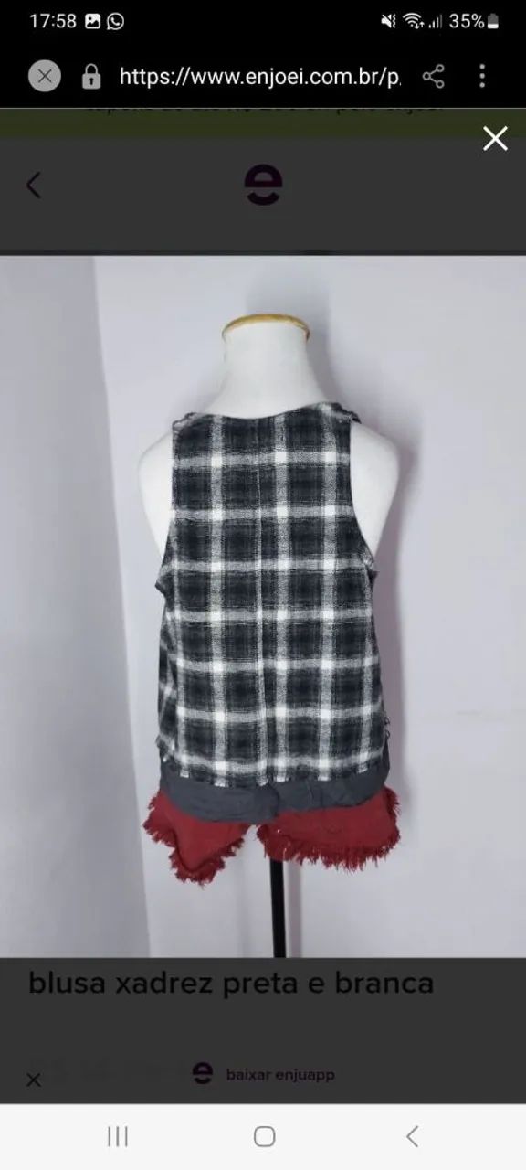 Blusa Xadrez Tidsy - Foto 5
