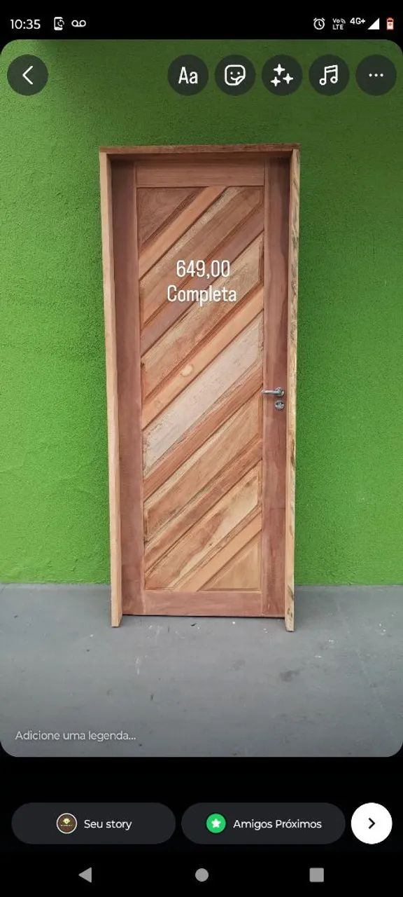 Porta diagonal cedrinho completa montada 649,00