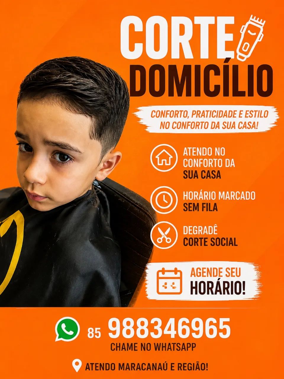 Corte á domicílio sem fila 