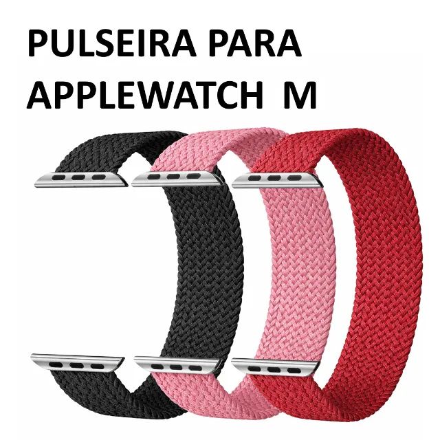 Pulseira para Watch Nylon Loop Solo Elástica 38/40 M - Preta Rosa ou Vermelha