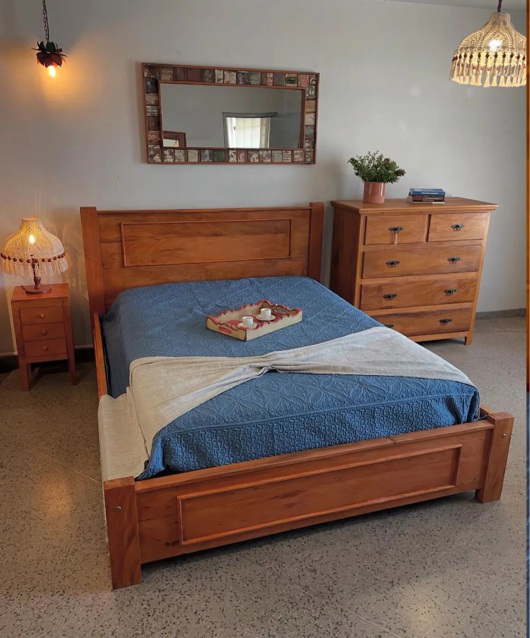 Cama em madeira peroba rosa 