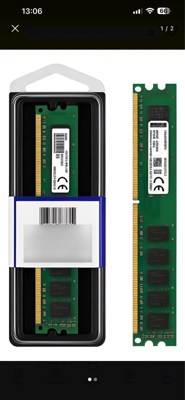 16 Gb (dois pentes de 8)Memória Ram Kingston Dim ddr3 1600mhz - Um dia de comprada - Foto 2