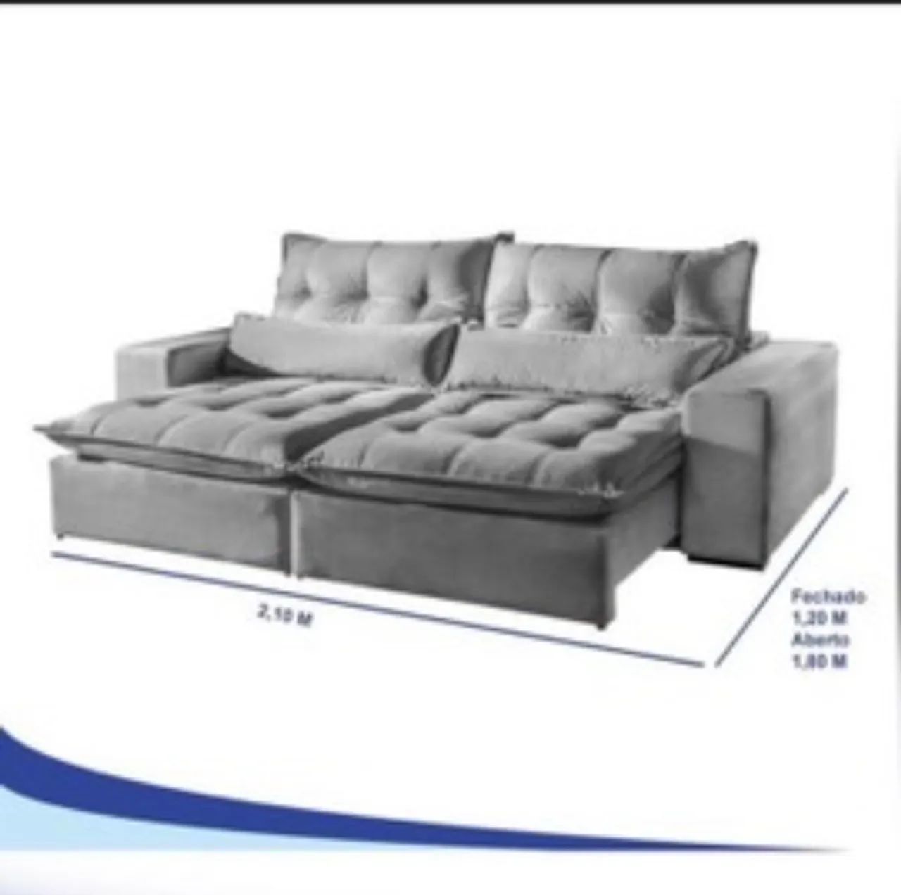 SOFA RETRATIL RECLINÁVEL MÁXIMO PLUS 2,50 MTS - Foto 2