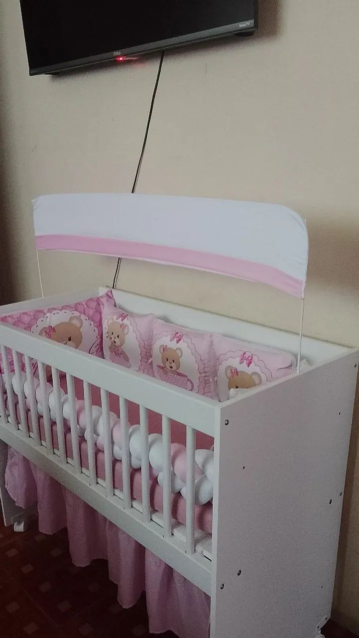 Mini berço,kit berço, lençol,ninho com almofada e trocador  - Foto 3
